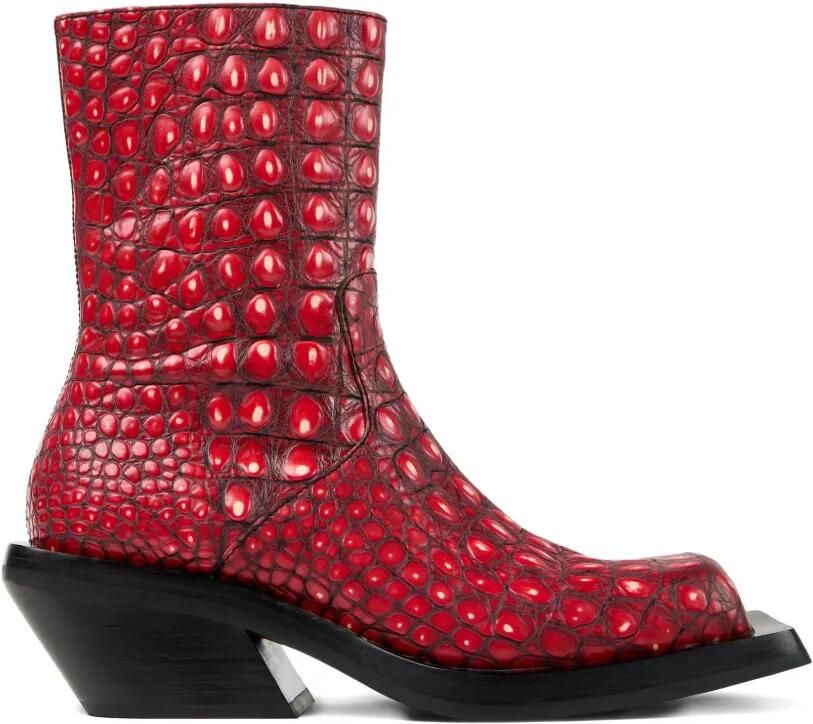 CamperLab Quetal enkellaarzen met textuur Rood