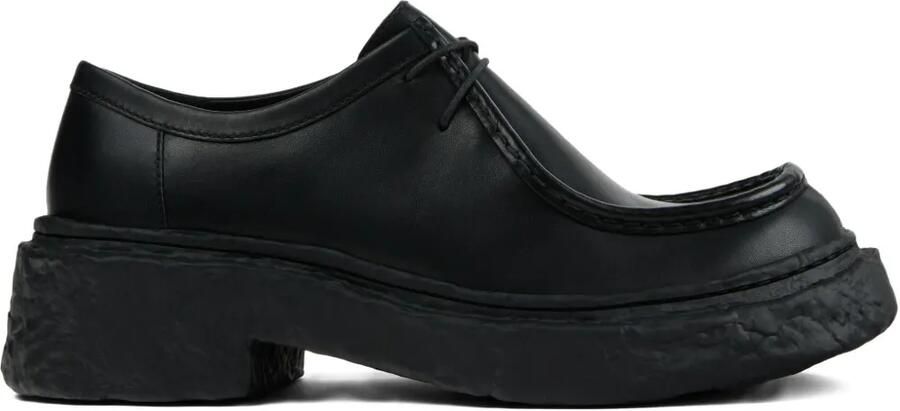 CamperLab Vamonos leren veterschoenen met plateauzool Zwart