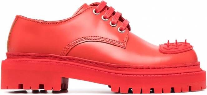 CamperLab Eki leren veterschoenen Rood