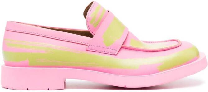 CamperLab Mil 1978 leren loafers Roze