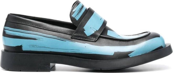 CamperLab Mil 1978 leren loafers Zwart