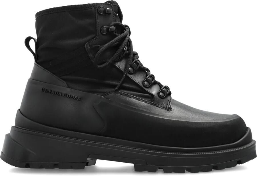 Canada Goose Leren veterlaarzen Zwart