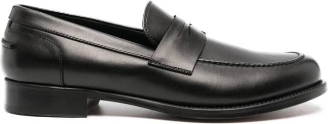 Canali Leren loafers Zwart