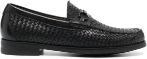 Canali Leren loafers Zwart
