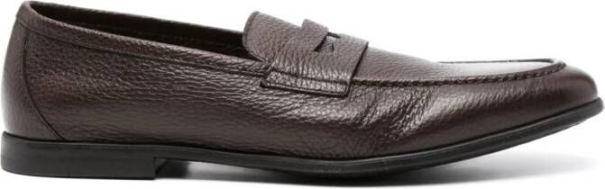 Canali Leren loafers Bruin