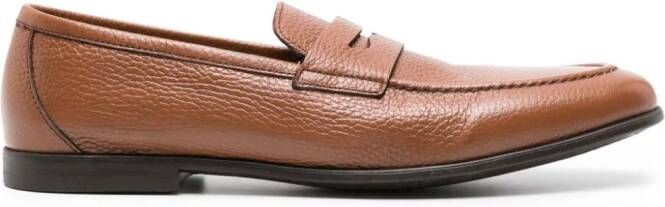 Canali Leren loafers Bruin