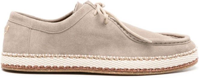 Canali round-toe suede loafers Beige