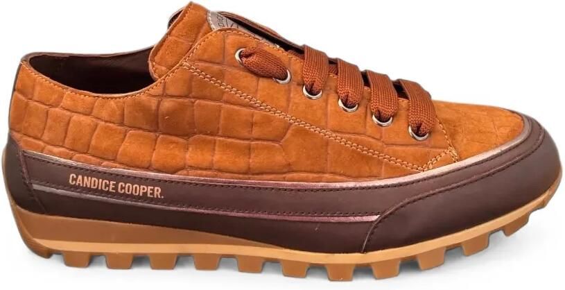 Candice Cooper Low-top sneakers met krokodillen-reliëf Bruin
