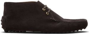 Car Shoe Suède enkellaarzen Bruin