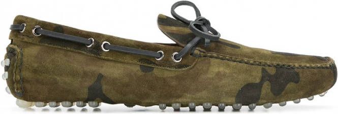 Car Shoe camouflage bestuurders loafers heren suède rubber suède leer 12 Groen