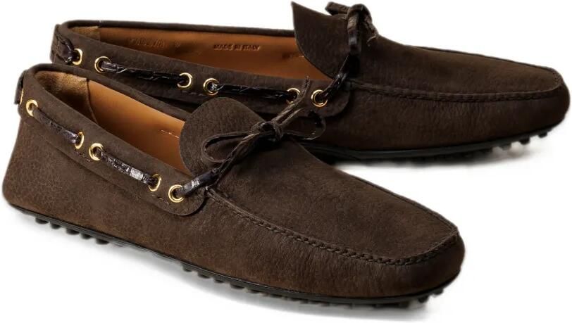Car Shoe crocodile-print leather boat shoes Bruin - Foto 2