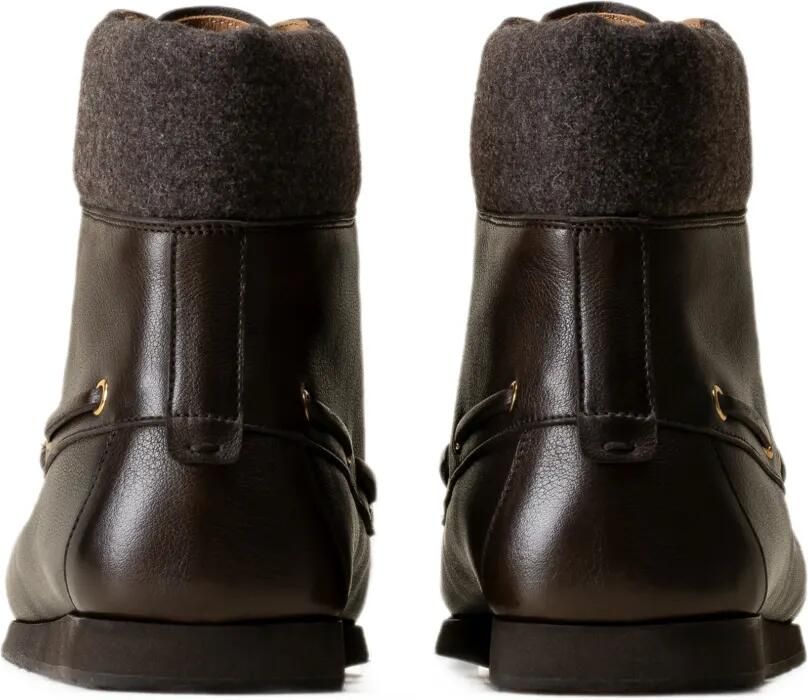 Car Shoe grain leather wool-panel ankle boots Bruin - Foto 2