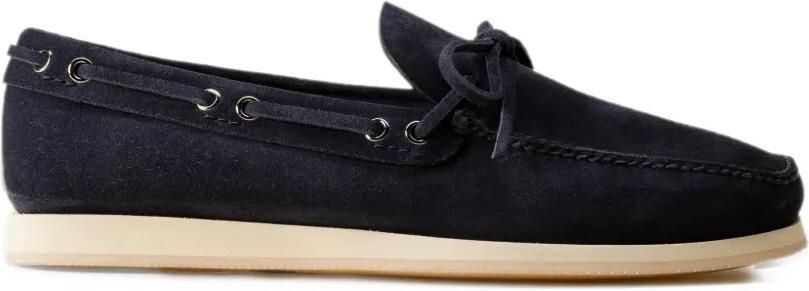 Car Shoe Reverse beaver-effect leather boat shoes Blauw