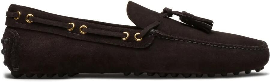 Car Shoe Suède loafers met kwastje Bruin