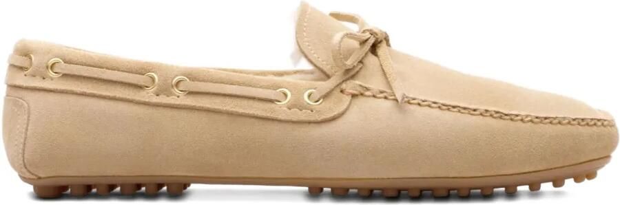 Car Shoe Suède loafers met strikdetail Bruin
