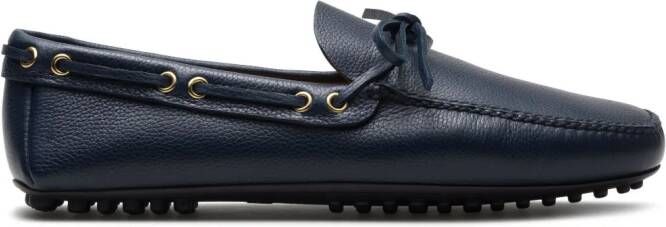 Car Shoe Driving leren loafers Blauw