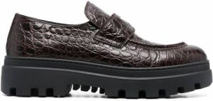 Car Shoe Loafers met krokodillenleer-effect Bruin