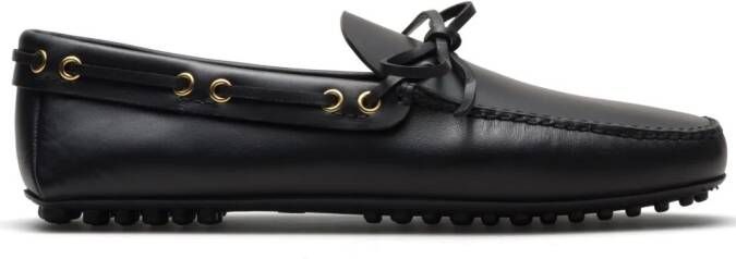 Car Shoe Leren loafers met strikdetail Zwart