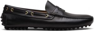 Car Shoe Leren loafers Zwart