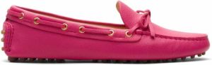Car Shoe Lleren Loafers Roze
