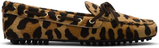Car Shoe Loafers met Animalier print Bruin