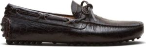 Car Shoe Loafers met krokodillen-reliëf Bruin