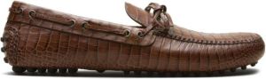 Car Shoe Loafers met krokodillen-reliëf Bruin