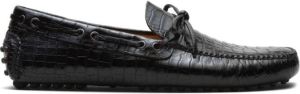 Car Shoe Loafers met krokodillen-reliëf Zwart