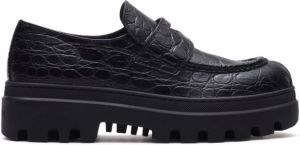 Car Shoe Mocassins met krokodillenleer-effect Zwart