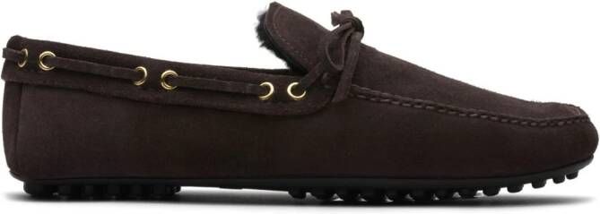 Car Shoe Suède loafers met voering Bruin