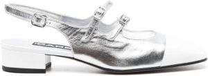 Carel Paris Abricot gelamineerde slingback pumps Zilver