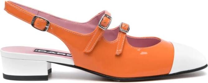 Carel Paris Abricot leren pumps Oranje