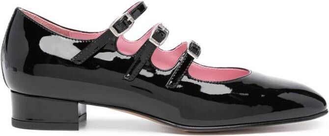 Carel Paris Ariana leren Mary Jane schoenen Zwart