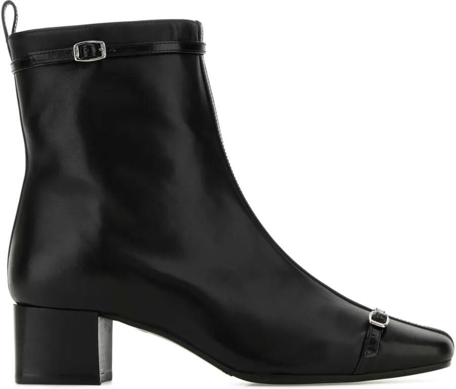 Carel Paris 50 mm leren enkellaarzen met gespbandje Zwart - Foto 1