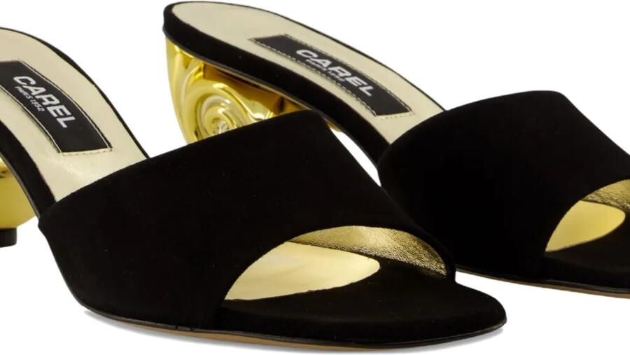 Carel Paris 50 mm Naiade sandalen met spiraalvormige hak Zwart