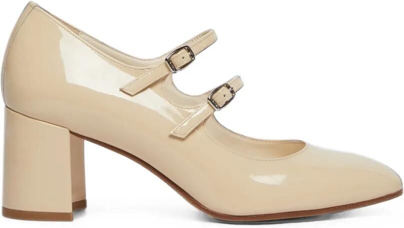 Carel Paris Alice lakleren pumps met dubbele bandjes Beige