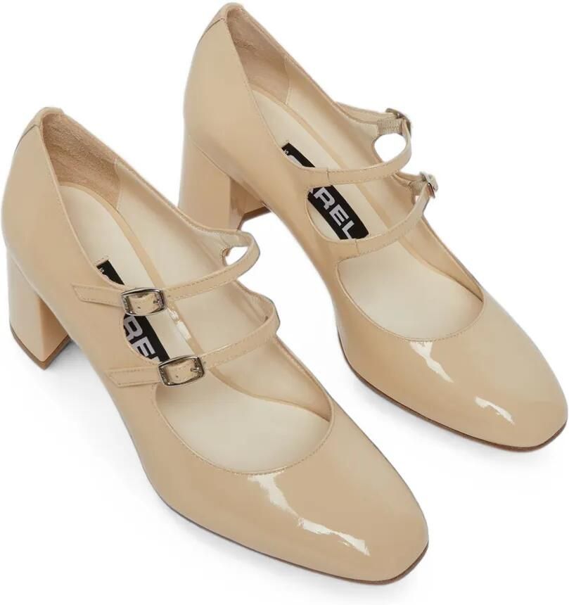 Carel Paris Alice lakleren pumps met dubbele bandjes Beige - Foto 3