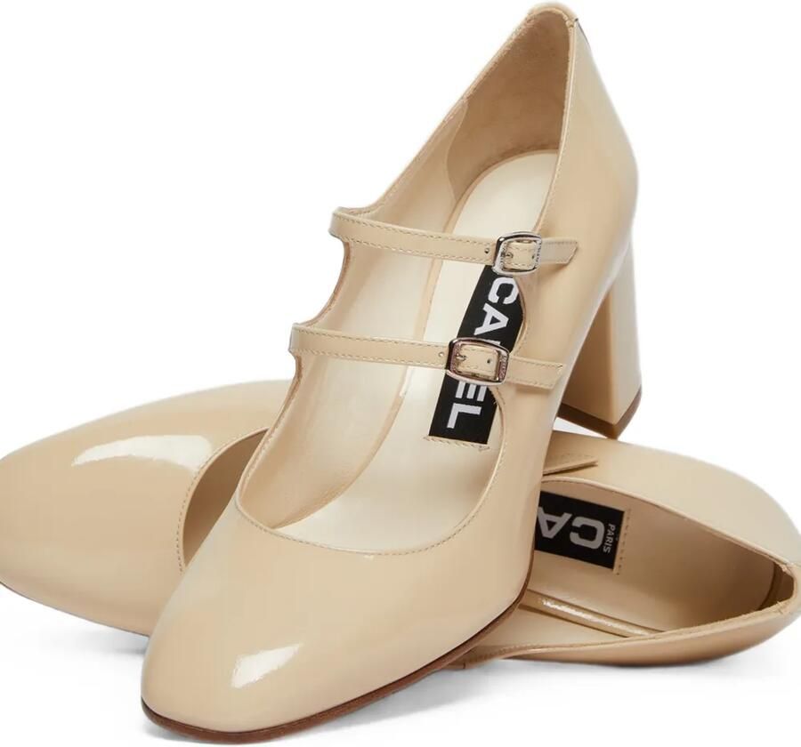 Carel Paris Alice lakleren pumps met dubbele bandjes Beige - Foto 2
