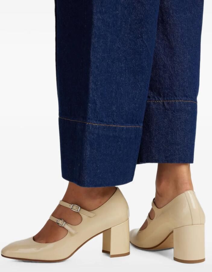 Carel Paris Alice lakleren pumps met dubbele bandjes Beige - Foto 4