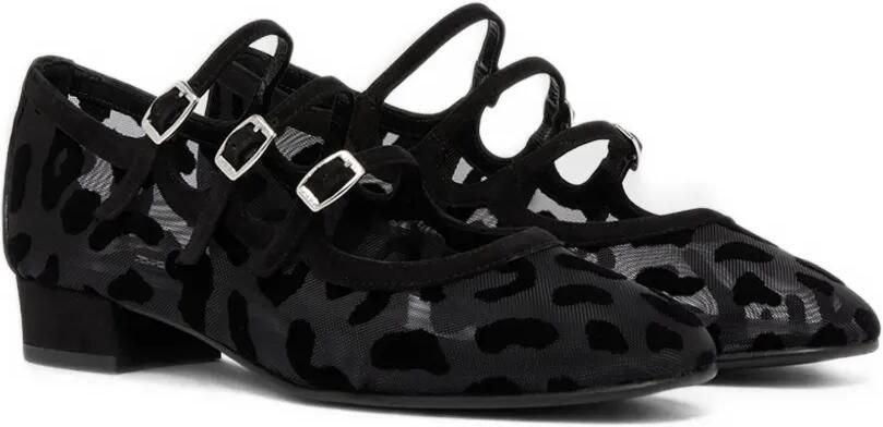 Carel Paris Ariana mesh ballerina's met luipaard-patroon Zwart - Foto 4