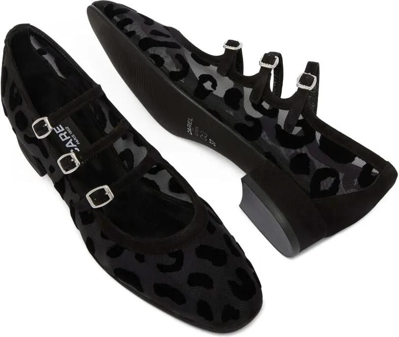 Carel Paris Ariana mesh ballerina's met luipaard-patroon Zwart - Foto 3