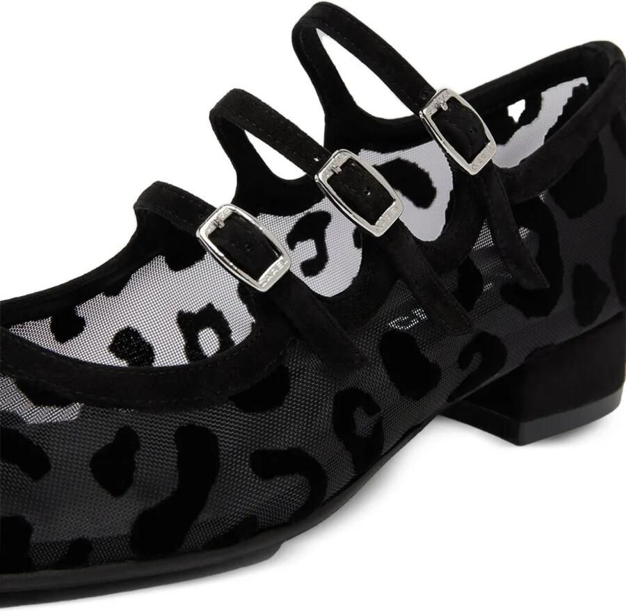 Carel Paris Ariana mesh ballerina's met luipaard-patroon Zwart - Foto 2