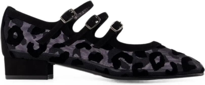 Carel Paris Ariana R mesh pumps met luipaardprint Zwart