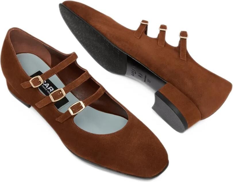 Carel Paris Ariana triple-strap flat pumps Bruin - Foto 4