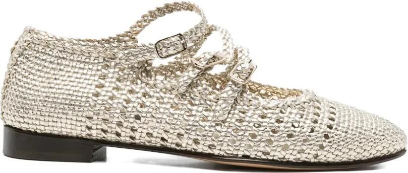 Carel Paris Ballerina's met gevlochten bandje Zilver