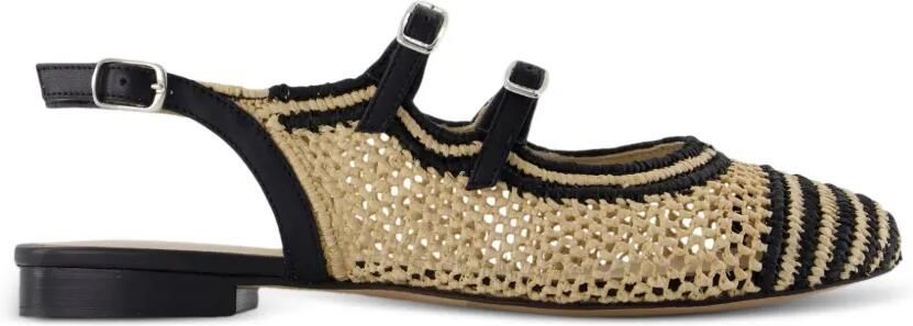 Carel Paris Balma raffia pumps met gesp Beige