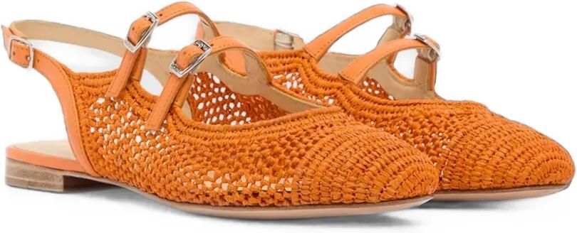 Carel Paris Balma raffia slingback pumps Oranje - Foto 4