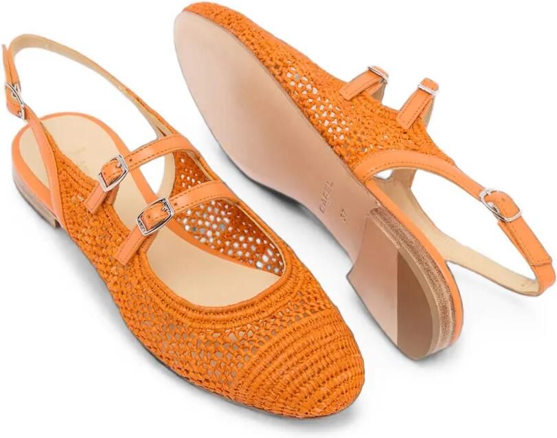 Carel Paris Balma raffia slingback pumps Oranje - Foto 2