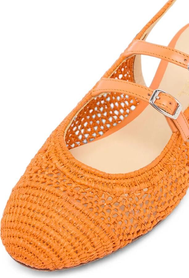 Carel Paris Balma raffia slingback pumps Oranje - Foto 5