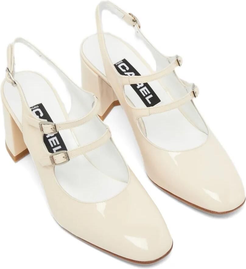 Carel Paris Banana lakleren slingback pumps Wit - Foto 4